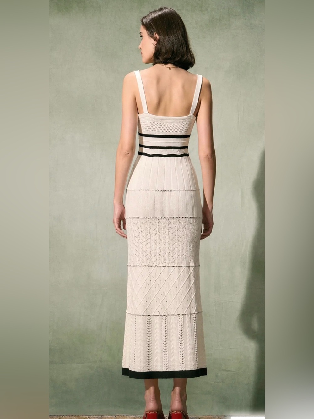NWT TFY Collection Boho Contrast Multi-Textured Knit Maxi Slip Dress - Picture 5 of 7